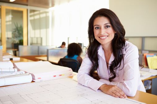 smiling woman architect