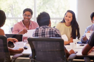 Worker with invisible disability at meeting