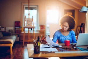 Student studying