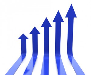 graphic image of upward pointing arrows