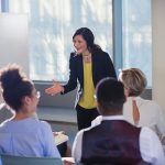 Woman speaking to a group