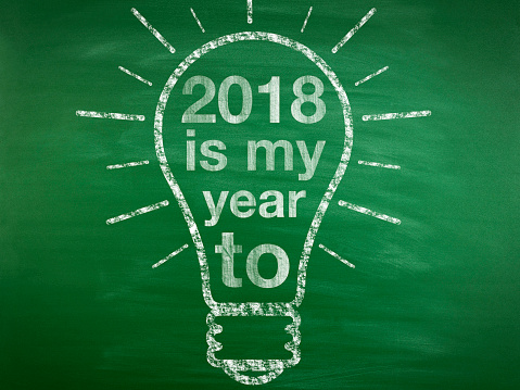 "2018 is my year to" in lightbulb shape