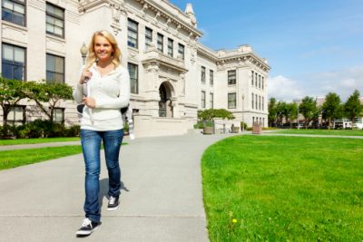 College student with backpack