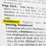 dictioanary page with definition of freelance