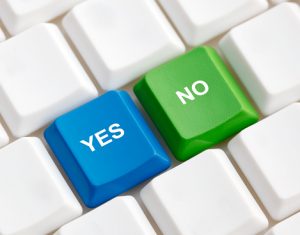 Keyboard highlighting Yes and No options