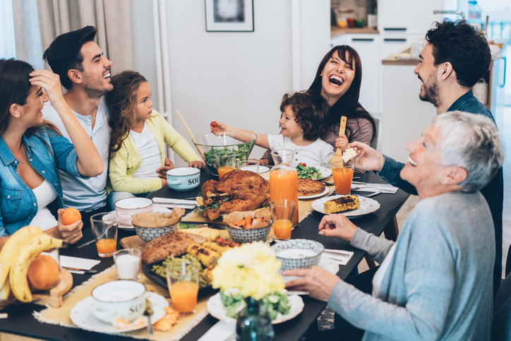 Family at Thanksgiving dinner