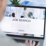 Job search on computer screen
